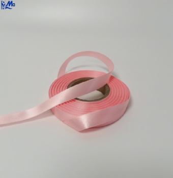 Pink Color Printed Satin Ribbon