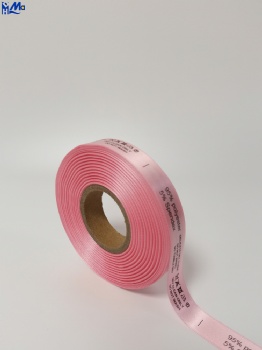 Pink Color Printed Satin Ribbon