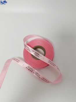 Pink Color Printed Satin Ribbon