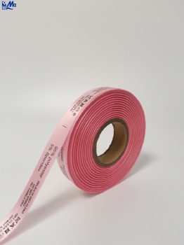 Pink Color Printed Satin Ribbon