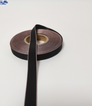 Black Grey Woven Edge Satin Material x 200 Meters