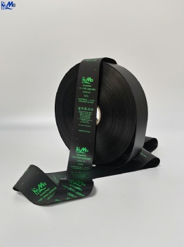 Black Grey Woven Edge Satin Material x 200 Meters