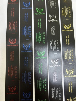 Dark Green coloed Rolls of Woven Edge Satin suitable for Thermal Transfer Desktop Printers)&(suitable for Mid-High Range Industrial Thermal Transfer Printers)