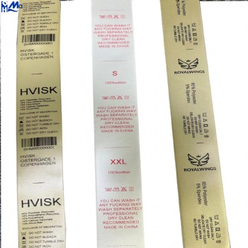 Grey Satin wash Care Label Roll