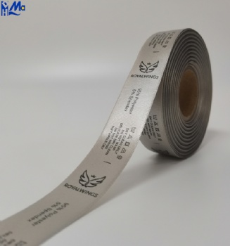 Dark Deep Grey Satin wash Care Label Roll