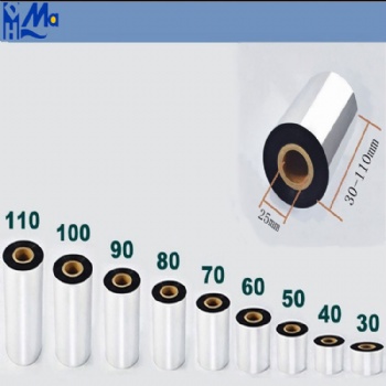 Black 110mm*300m Premium resin ribbon thermal transfer ribbon