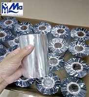 Black Thermal Transfer Barcode Printer Ribbon 110mmx300m 110mmx450m TTR Transfer Wax Resin Ribbon