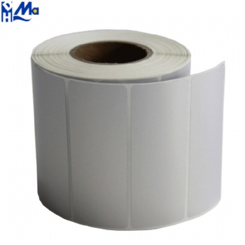 Custom size self adhesive matte silver PET label stickers with printed serial numbers on rolls