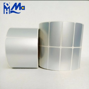 Custom waterproof matte silver glossy adhesive scale sticker barcode printer sticker thermal transfer PET label roll
