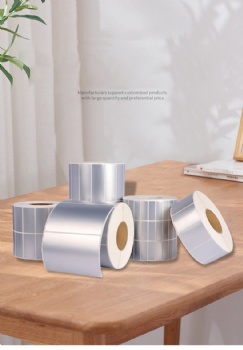 Custom waterproof matte silver glossy adhesive scale sticker barcode printer sticker thermal transfer PET label roll