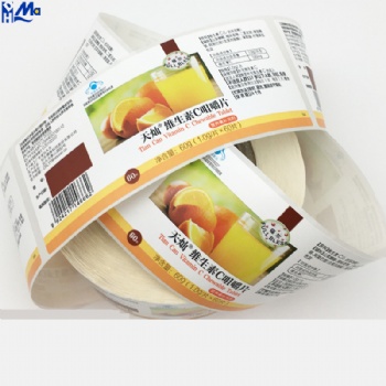 Custom Full Color Printing Glossy PET Adhesive Labels  Waterproof Vinyl Foil Sticker For Medical