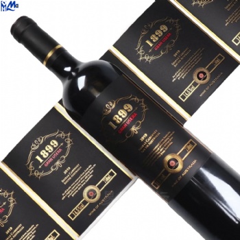 High Quality Luxury Bronzing Embossed Crystal Spot UV Spot Printing Wet Strength Texture Paper Roll Custom Wine Labels