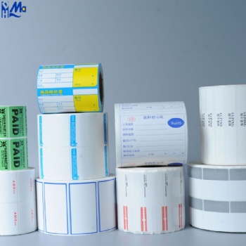 printing Adhesive Blank PET/PVC barcode Label Matte Silver/white Label thermal polyester glossy sticker Waterproof