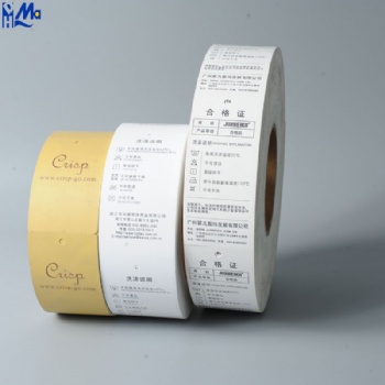 Blank Cardboard Printable Clothing Tag Label Roll Customized Price Hang Paper Tag For Crafts Garment Barcode In Roll With Hole
