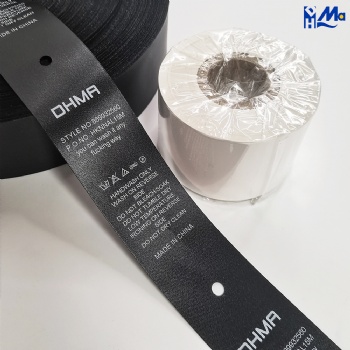 Black Satin Polyester Care label Roll