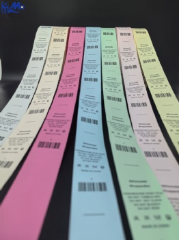 Custom Logo Printed Washing Care Label for T-Shirt Garment Satin Ribbon pink color
